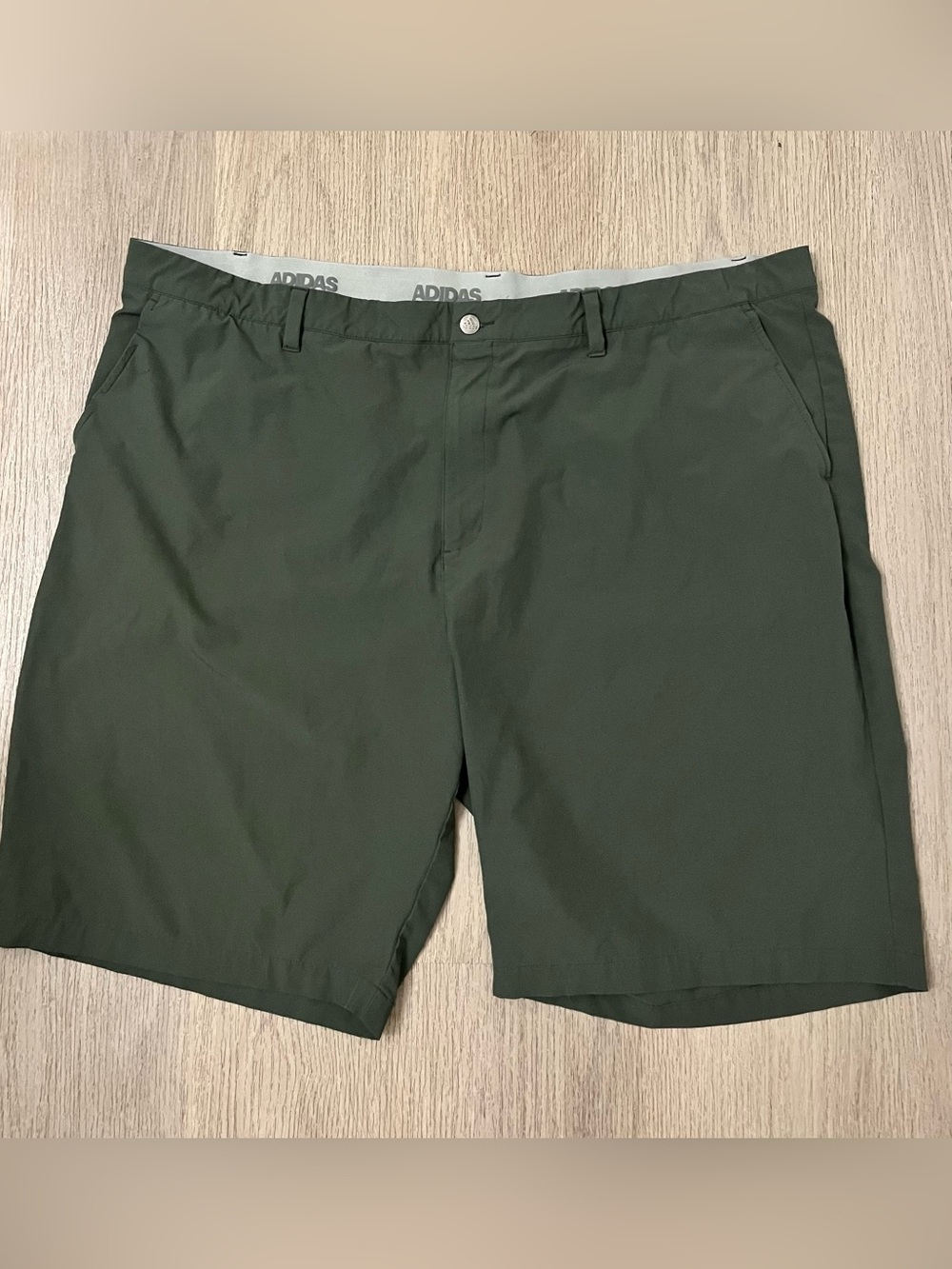 adidas Men's Olive Green Flat Front Performance Golf Shorts